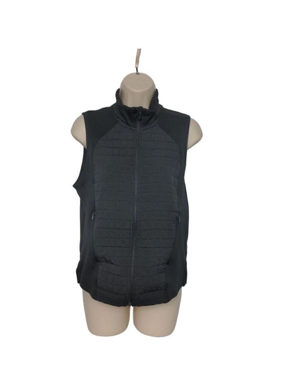 Adidas Womens Climawarm Quilted Vest Black Small Zip Up
